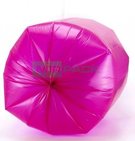 Мешки для мусора 120 литров, 14 мкм, ПНД, 10 шт. красные, 70х110 см, EXTRA - Вид 4